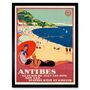 Vintage Ad Travel France Antibes Beach Sea Art Print, thumbnail 1 of 3