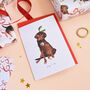 Yule Dog Labrador Christmas Card, thumbnail 1 of 3