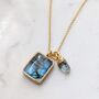 The Duo Labradorite Necklace, Gold Plated, thumbnail 3 of 11