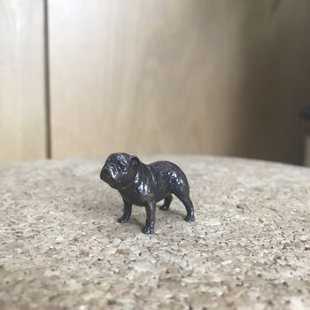 Miniature Bronze English Bull Dog Sculpture, 2 of 8