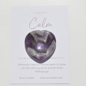 Calm Amethyst Heart Worry Thumb Stone Gift For Calm And De Stress, 8 of 9