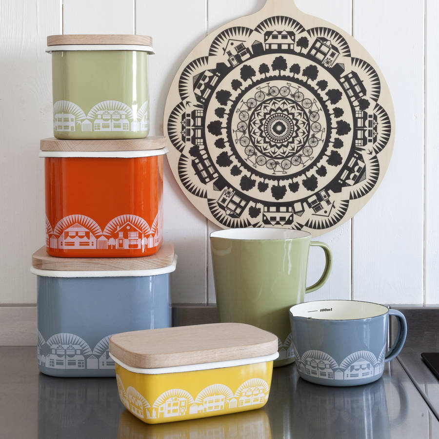 mini moderns enamelware butter dish by berylune