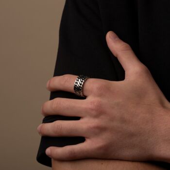 Personalised Silver Closed Link Chain Ring, 2 of 12