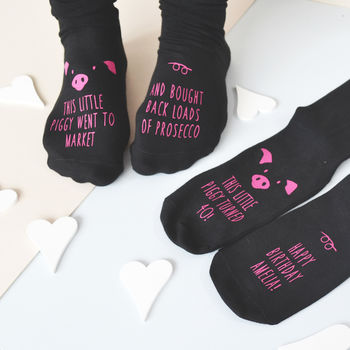 This Little Piggy… Personalised Prosecco Socks, 2 of 2