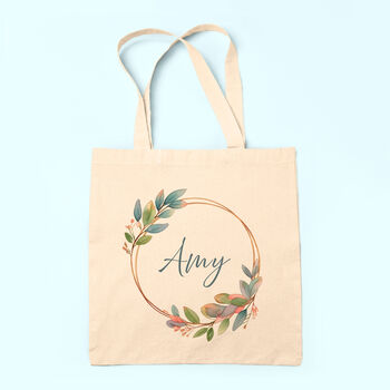 Personalised Wreath Tote Bag, 6 of 12