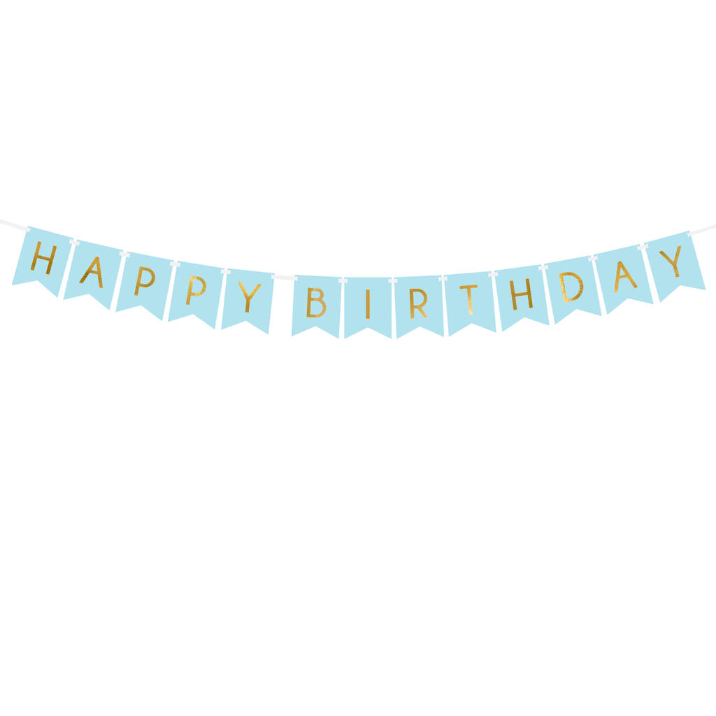 Blue And Gold Foil Birthday Banner By Postbox Party