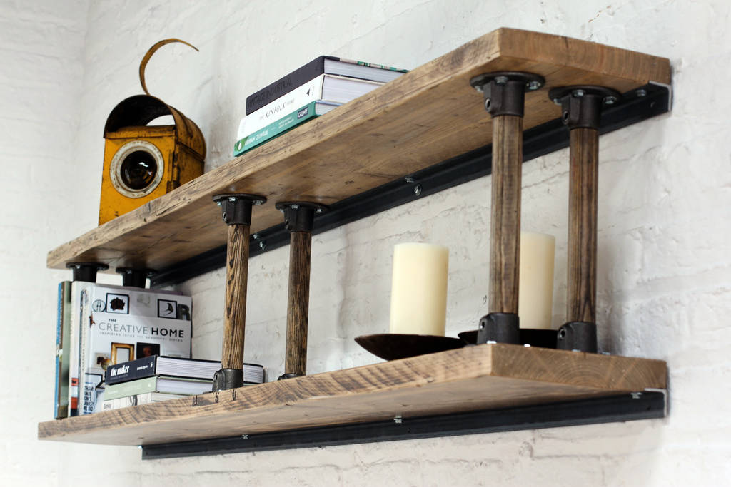 Letty Bespoke Shelves With Reclaimed Ladder Rung Risers, 1 of 5