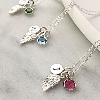 Angel Wing Birthstone Necklace, 7 of 12