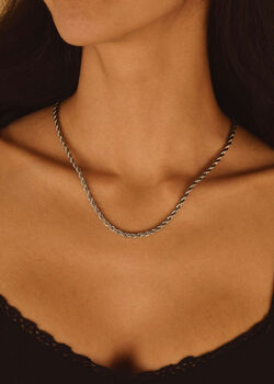 Rope Chain Necklace Silver Gift, 3 of 6