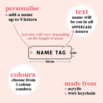 Two Tone Personalised Name Bag Tag, 3 of 11