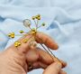 Elegant Gold Hair Pin With Crystal Beads For Weddings, thumbnail 1 of 9