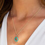Halo Radiance Turquoise Gold Plated Pendant Necklace, thumbnail 1 of 10