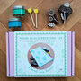 Wood Block Printing Kit Floral Tea Towel, thumbnail 1 of 5
