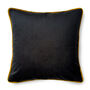 Luxury Velvet Cushion With Piping Autumn Graphite And Gold, thumbnail 6 of 7