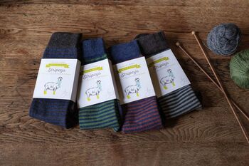 Ladies Alpaca Stripey Socks, 10 of 12