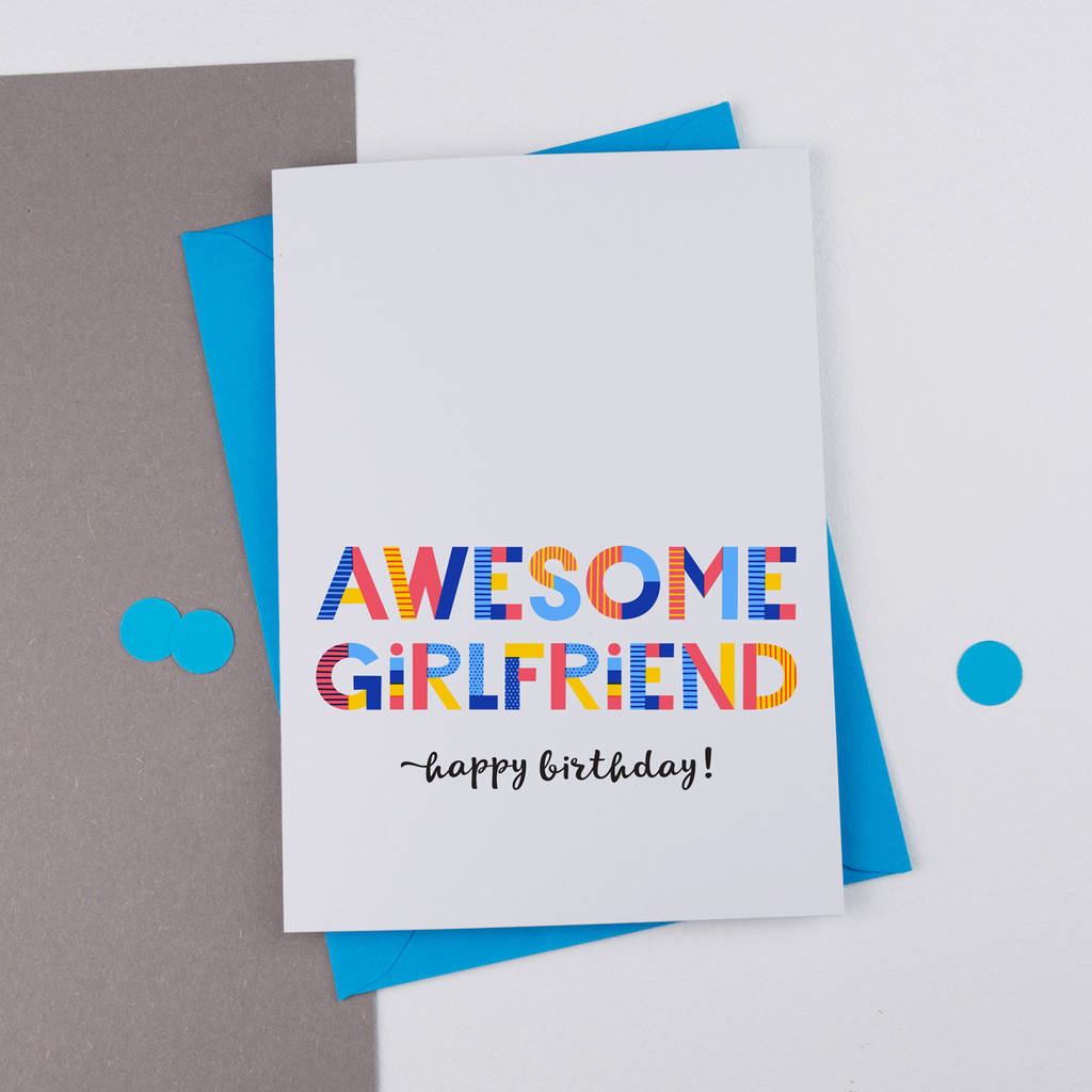 Awesome Girlfriend All Purpose Personalised Card, 1 of 2