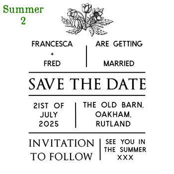 Save The Date Rubber Stamp | Personalised Save The Date, 9 of 10