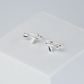 Sterling Silver Leaf Vine Drop Earrings, 3 of 6