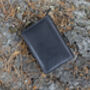Women's Luxury Black Leather Tab Trifold Purse Rfid Protected Personsalised, thumbnail 2 of 7