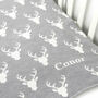 Personalised Knitted Stag Baby Blanket, thumbnail 7 of 12