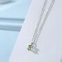 Tiny Genuine Peridot Oval Pendant Necklace, thumbnail 1 of 12