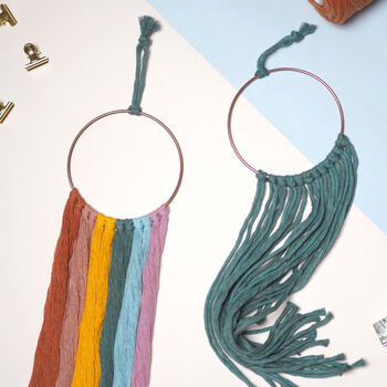 Macrame Hoop Wall Hanging Craft Kit For Two, 2 of 11
