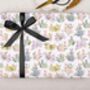 Three Sheets Of Floral Bunny Rabbit Wrapping Paper, thumbnail 2 of 2