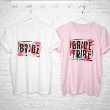 Bride Tribe Pink Floral Hen Do T Shirt, 2 of 3