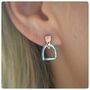 Personalised Sterling Silver And Rose Gold Stirrup Earrings, thumbnail 6 of 8