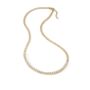 Sterling Silver Gold Plated Cz Tennis Curb Necklace, thumbnail 2 of 7