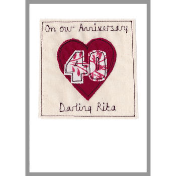 Personalised Ruby 40th Wedding Anniversary Card, 2 of 12