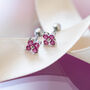 Tiny Ruby Red Stacking Stud Earrings, thumbnail 1 of 5