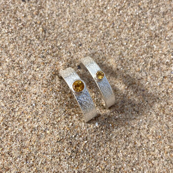 Citrine November Birthstone Ring In Textured Sterling Silver, 3 of 10