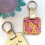 Personalised July Birth Flower Keyring, thumbnail 1 of 3