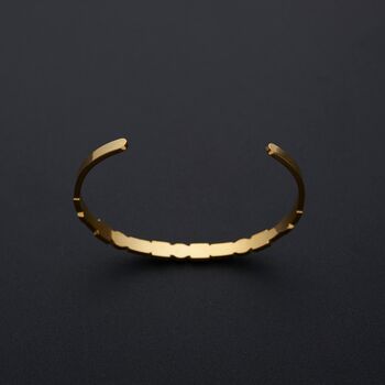 Mens Custom Engraving Stone Bangle Bracelet, Cuff Bracelet, Adjustable Jewellery, 6 of 8