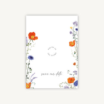 Pressed Wildflowers Wooden Magnet Save The Date, 2 of 5