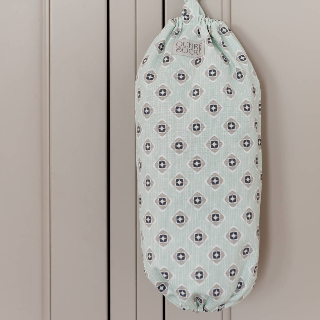 Garden Green Grey Carrier Bag Holder By Cottage in the Hills