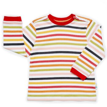 Stripe Print 100% Organic Cotton Long Sleeve T Shirt, 2 of 3
