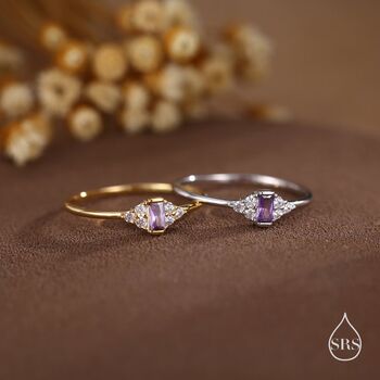 Vintage Inspired Lilac Purple Cz Ring, 8 of 12