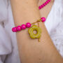 Barbie Pink Bead And Olive Flower Bracelet, thumbnail 2 of 3