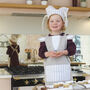 Personalised Grey Deer Child Chef Apron And Hat Set, thumbnail 2 of 5