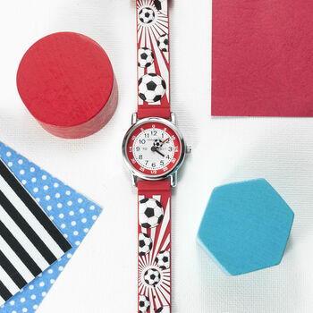 Personalised Kid's Red Football Watch, 7 of 11