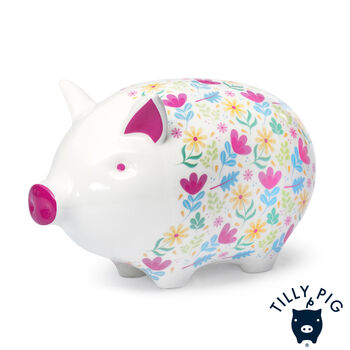 Tilly Pig Flower Power Piggy Bank, 5 of 10