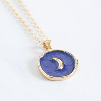 Organic Circle Blue Moon Necklace, 7 of 9
