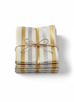 Hand Painted Stripe Print Linen Table Napkins Set Of2, 4 of 5
