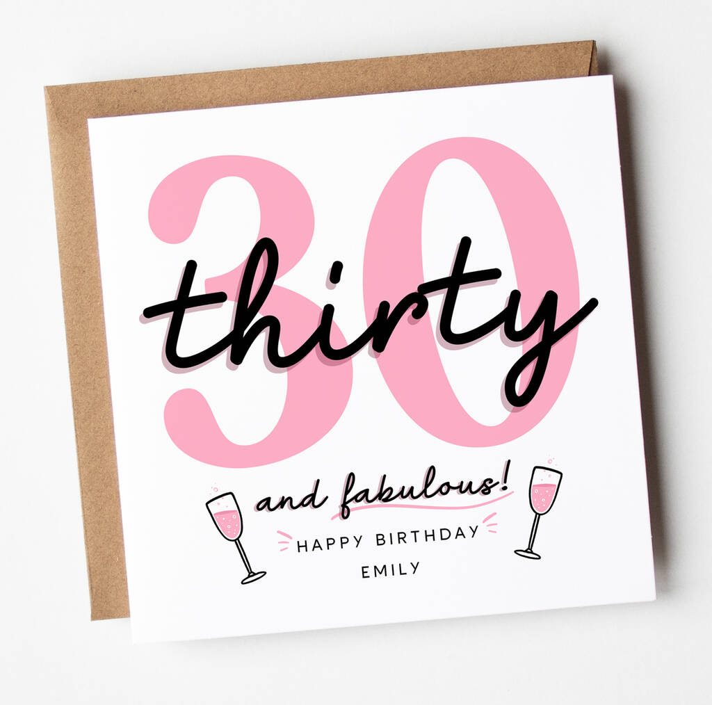 Personalised 30th Birthday Card '30 And Fabulous' By Arrow Gift Co ...