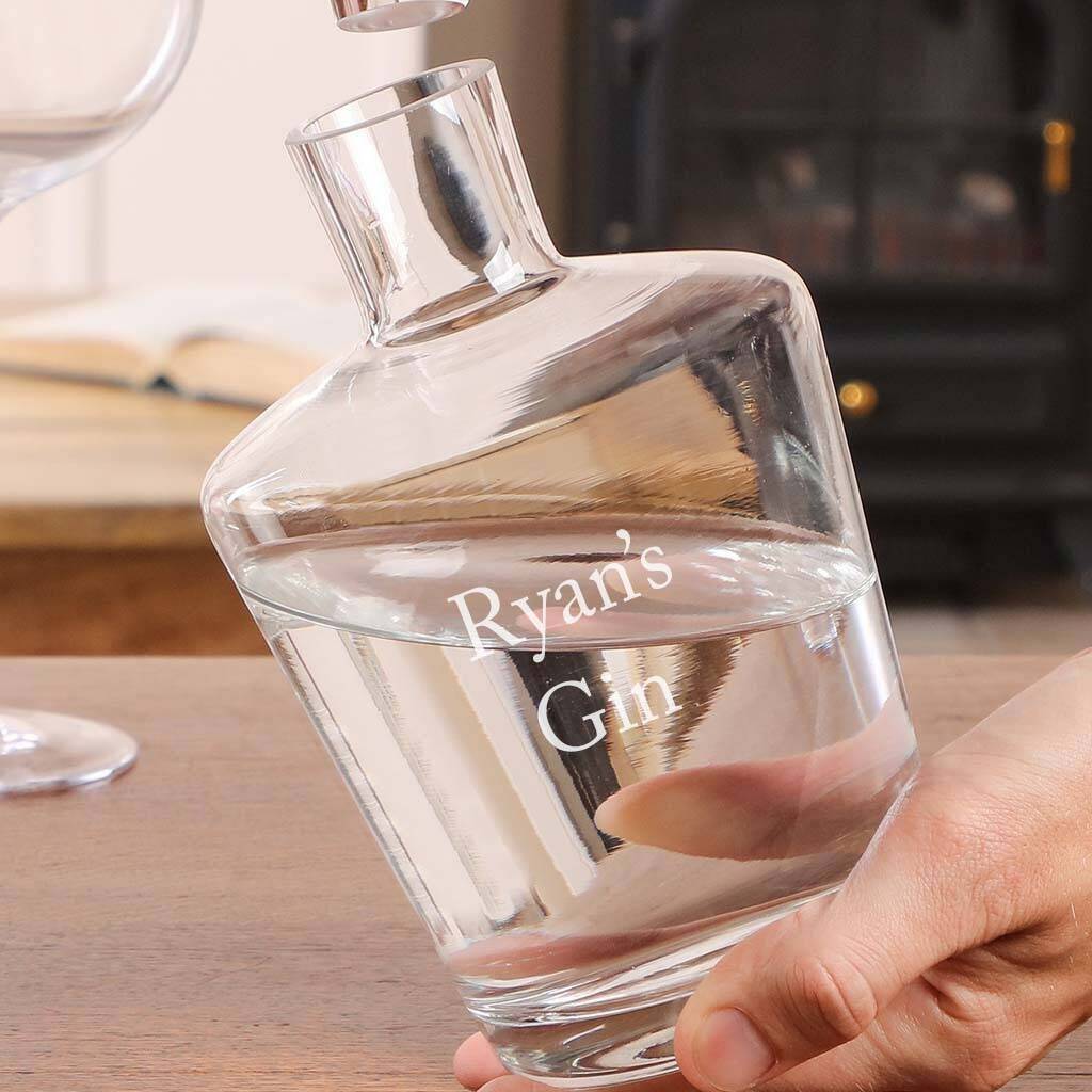 personalised gin decanter and glasses gift set by dibor