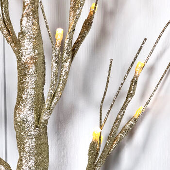 Christmas Warm Gold Sparkle Light Up Tree, 2 of 6