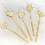Set Of Five Cocktail Fruit Themed Drink Stirrers, thumbnail 2 of 4
