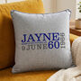 Personalised 60th Birthday Cushion, thumbnail 2 of 8